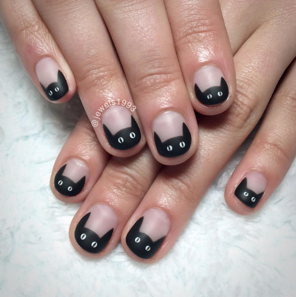 13 Nail Art Ideas for Black Cat Day